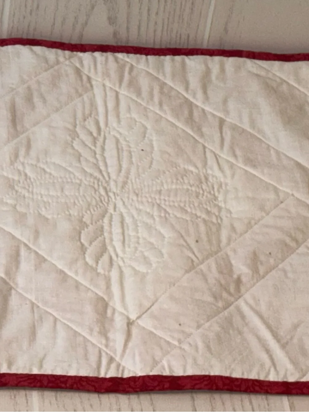 Handmade Quilted Christmas Table Runner Cottage Core 42x14